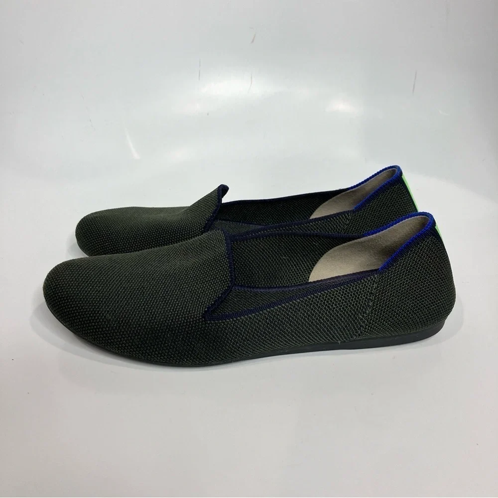 Rothy’s The Loafer round toe olive green neon stripe on‎ the back size 7.5 - Picture 4 of 9